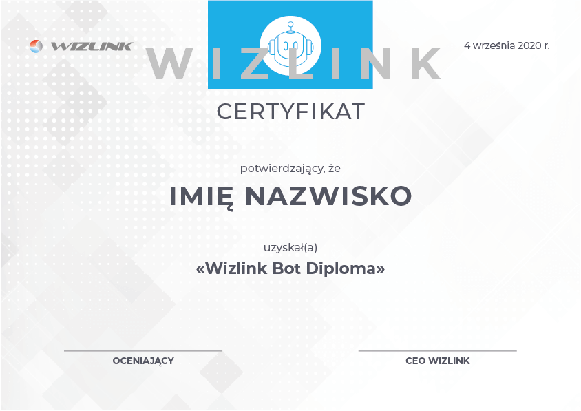 Certyfikat Wizlink 